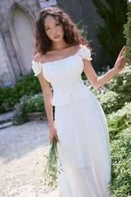 Vella Fashion - Set áo AMELIA chân váy SELENA áo corset thắt nơ phía trước & chân váy xòe 3 tầng VA2