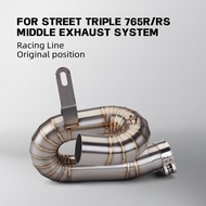 For STREET TRIPLE 765 S R RS TRIPLE765 Motorcycle Exhaust Mid Link Pipe