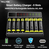 Charger 8-slot AA AAA battery charger, USB high-speed charging, independent card slot, smart chargin