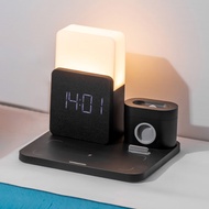 LED Light Bedside Lamp Table Alarm Clock Qi Wireless Charger Dock For iPhone 14 13 12 11 Pro Max XS 