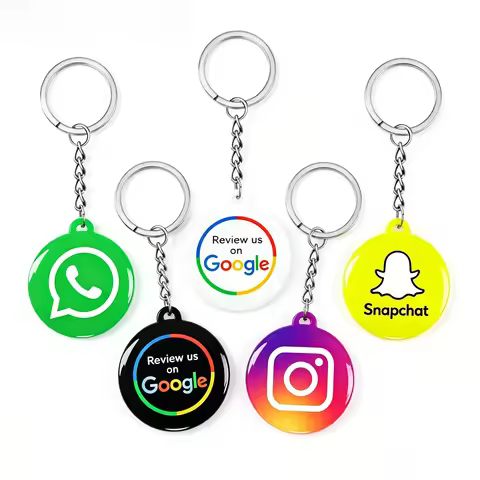 Universal NFC Epoxy Google Review Keychain Facebook Instagam for iPhone/Android Tap URL Writing Soci