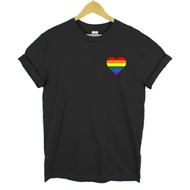 HEART Gay Pride LGBT Rainbow Flag Print T-Shirt For Men