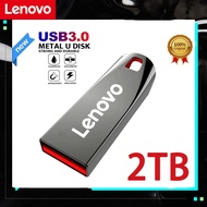 Lenovo 2TB USB Flash Disk 128GB 512GB 1TB Mini kunci Pendrive hitam logam Flash Pen Drive perak stik memori untuk adaptor komputer