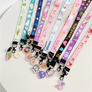 Cute Korean Style Fabric Phone Lanyard / Student ID Lanyard Lanyard Card Holder Lanyard Aesthetic