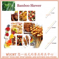 【WUCHT】6" 8" 10" Natural Bamboo Skewer Stick Satay Stick Barbecue Grill Kabab Fruit Corn Chocolate F