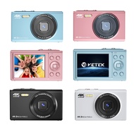 VETEK Digital Camera, 4K Cameras for Photography, 44MP FHD Point and Shoot Vlogging Camera for Begin