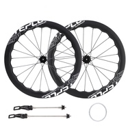 Litepro 20Inch Folding Bicycle Carbon Fiber Wheels 451 Disc Brakes Front 2 Rear 4 Wheelset For 7-11 