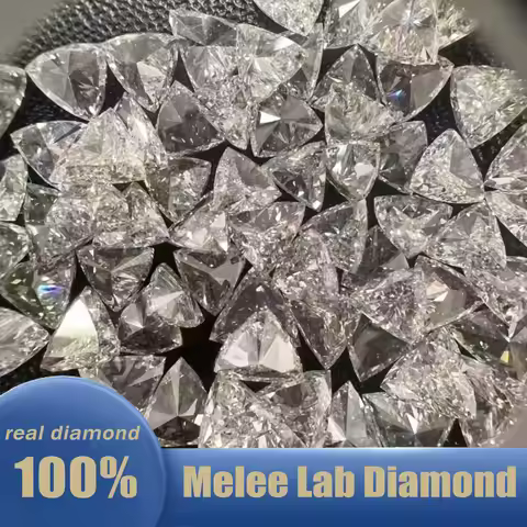 1/2/3 Pcs Small Diamond Trillion/Straight Trillion Cut DEF Color VS Clarity Loose CVD/HPHT Lab Grown