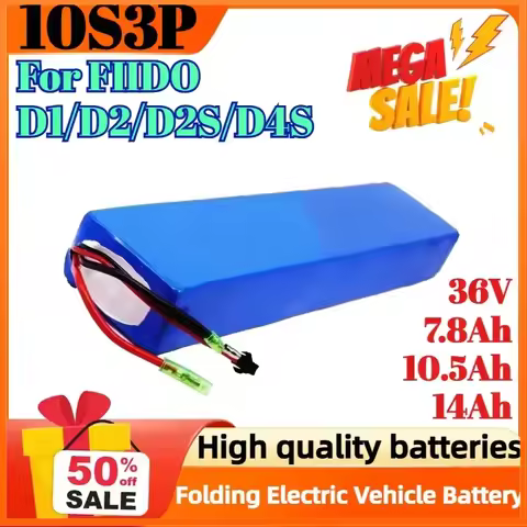 10S3P 36V 7.8Ah 10.5Ah 14Ah 18650 Battery Lithium Ion Battery Pack for FIIDO D1/D2/D2S/D4S Folding E