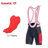 Santic เอี๊ยมกางเกงขาสั้นขี่จักรยานผู้ชาย4D เบาะกระเป๋าระบายอากาศจักรยานเสือหมอบสะท้อนแสง K7MC028