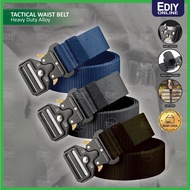 【 Heavy Duty Alloy Buckle 】 Unisex Tactical Waist Belt Men Woman Army Military Polis Tali Pinggang l