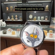 minimalist watch dainty watch Retro Cat Quartz Wrist Watch Rolling Cat Watch Disc with Silver Belt U