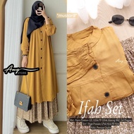 GAMIS TERBARU 2025 MEWAH ifah setelan long tunic jumbo ld 130 ld 140 by A.N.Y rok panjang floral ski