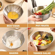(TTS MALL) Set Mangkuk Pengadun Keluli Tahan Karat 3 dalam 1 Untuk Sayur-sayuran Peralatan Dapur Sal