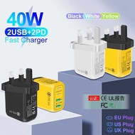 40W USB+Type-c Mobile Phone Charger Multi-Port British Standard Travel Charging Head Wall Charger
