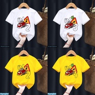 Funny Fire Truck Fire Engine I Am 2 3 4 Number T Shirt Happy Birthday Gift Boys Girls Tshirt Party G