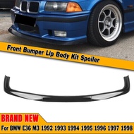 For BMW E36 M3 1991-1999 Gloss Black/Carbon Fiber Look Car Lower Splitter Front Bumper Spoiler Lip