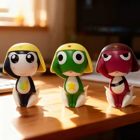 New Style "KERORO" Anime Peripheral: Sergeant, Private Second Class & Corporal Robot Alien Figurine,