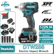 Makita ประแจไฟฟ้า ประแจไฟฟ้าไร้สาย บล๊อคไฟฟ้า 199V แบต 2 ก้อน  Brushless Electric Impact Wrench 2 แบตเตอรี่ลิเธียม 6200rpm 520 N.M ป บล็อกไฟฟ้าแรงๆ