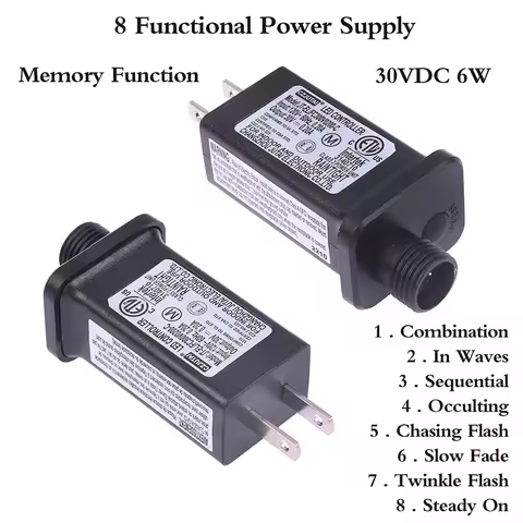 AC 120V To 30VDC 6W 8 Functional SELV LED Lamp Driver US Plug Switch Adapter IP44 Waterproof Laser L