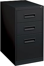 Lorell 1-Divider Mobile Pedestal, Box/Box/File, 15 by 22 by 27-3/4-Inch, Black