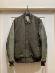日本 Remi Relief 日本製 羊毛 牛皮袖 日本製 棒球外套 M號