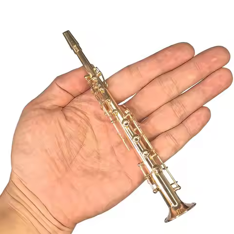 Miniature Saxophone Instrument Miniature Saxophone Model Brass Musical Instrument Collectible With S