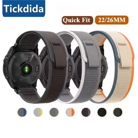 22 26mm Nylon Watch Straps for Amazfit T-Rex UItra 2 Falcon UItra2 Garmin Fenix 8 7 7X Bracelet Watc