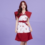 Friday attire เดรสเเขนกุดปกกะลาสี แต่งเข็มขัด (FD-015)