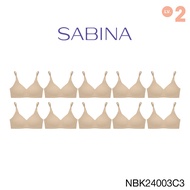 ( Set 10 ชิ้น ) Sabina Soft Collection Level 2 เสื้อชั้นใน ไร้ตะเข็บ ไร้โครง รหัส NBK24003 - สีเนื้อ