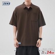 ZEKE A0030 Men's Polo Shirt Pocket Short Sleeved Polo Top Lelaki Lengan Pendek Baju