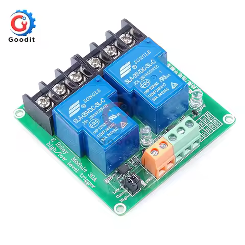 2 Channel Relay Module 5V 12V 24V 30A High And Low Level Trigger PLC Automatic Control Module Withou