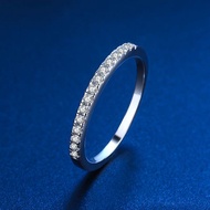 Free Shipping Finger Ring 正品铂金pt950钻戒女莫桑钻石简约排戒白金戒指送女友情人节日礼 Cincin