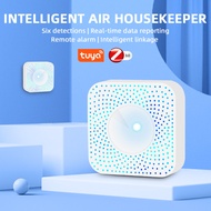 【Oneapplepie】Tuya Zigbee Smart Air แม่บ้าน PM2.5ฟอร์มาลดีไฮด์VOCCO2อุณหภูมิความชื้น6 In 1 Smart Air Box Sensor Automation Alarm Detector