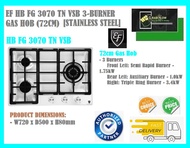 EF HB FG 3070 TN VSB 3 BURNER STAINLESS STEEL GAS HOB | Free Express Home Delivery