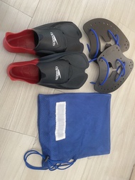 Speedo Fins 蛙鞋, TYR Paddles蛙掌, 網袋