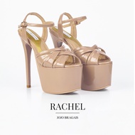 Jojo Bragais Rachel Nude-Glossy 6.5-Inch High Heels | Pageant Heels | Platform Heels
