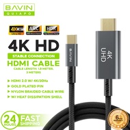 BAVIN HD26 USB-C to HDMI 4K High Speed Adapter Cable Plug & Play for Tablet & Smartphone /TV/ Laptop