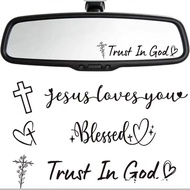 7.9-Hot New Style Trust In God Trust God Car Rearview Mirror Sticker Waterproof Decorative Car Stick