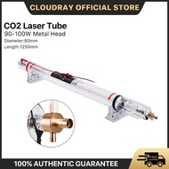 Cloudray 90W-100W CO2 Laser Tube CR90 Length 1250mm Dia.80mm Metal Head Glass Pipe for CO2 Laser Mac