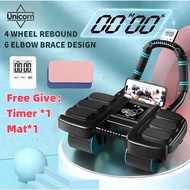 Professional Abdominal Wheel Ab Rollers 4 Wheel Roller Auto-Rebound Professional Elbow Support Equip