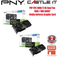 PNY RTX 5060 Ti OC Dual Fan 16GB / 8GB GDDR7 Nvidia GeForce Graphic Card | Performance Gaming GPU