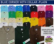 POLO SHIRT PLAIN WITH COLLAR FOR MEN AND WOMEN BLUE CORNER SIZE S to 2XL