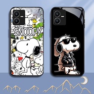NC-81 Snoopy Glass Case For VIVO Y22 Y35 Y75 Y28 Y22S V25 Y55 iQOO Z6