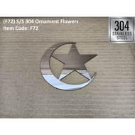 (F72) 月亮&星星, Stainless Steel 304 Ornament Flower