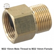 . M22 15mm Male Thread To M22 14mm Female Metric Adapter Pressure Washer Brass .