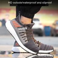 Ultra-light Safety Shoes Steel Toe Shoes Breathable Welder Steel Toe Cap Camouflage Flying Knit Work Shoes Anti-smashing Work Shoes Anti-puncture Welder Shoes Steel Toe Shoes Const