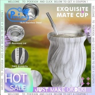 Yerba Mate Natural Gourd( Traditional Mate Cup - 230ML) Includes 2 Bombillas (Yerba Mate Straws)