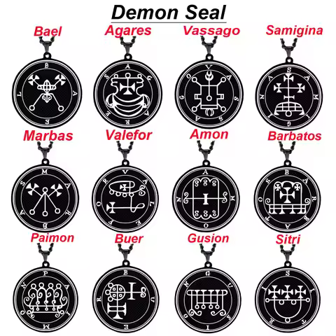 Black Color King Asmoday Sigil Demon Origins Seal Lesser Key of Solomon Goetia Amulet Talisman Stain