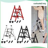 [CuticateddMY] Step Ladder Step Stool with Anti Slip Pedal Foldable Indoor Outdoor Thickened Steel Ladder 3 Step Folding